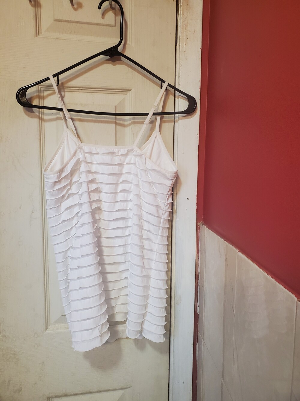 Energie White Ruffle Top. Large. - Picture 2 of 8